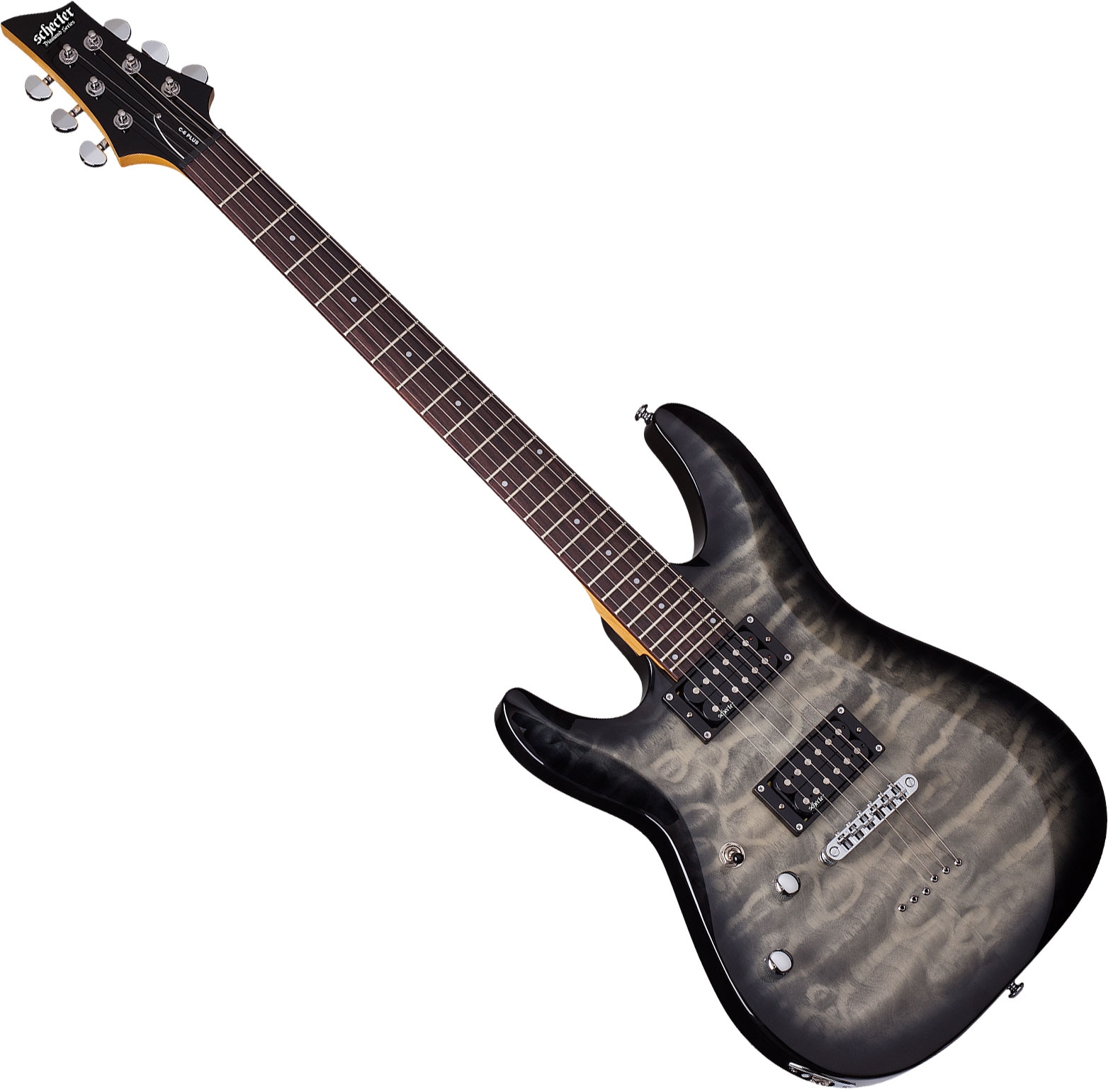 Schecter C-6 Plus Left-Handed Electric Guitar Charcoal Burst