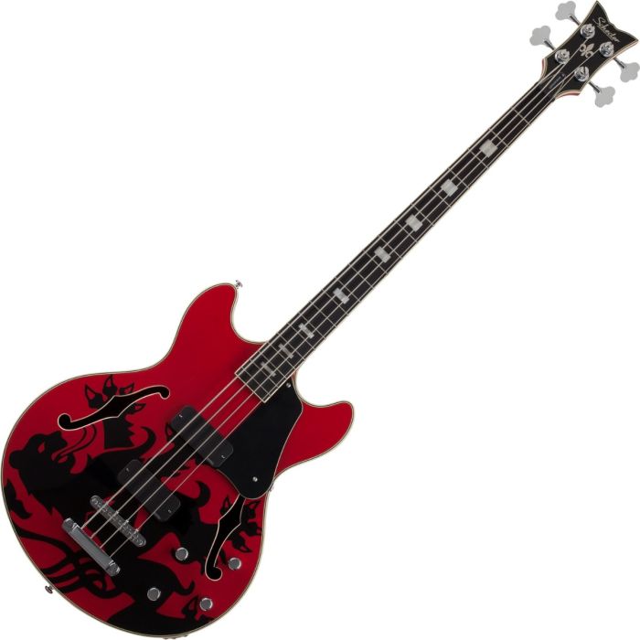 Schecter Simon Gallup Corsair bass in Red sku number SCHECTER2240