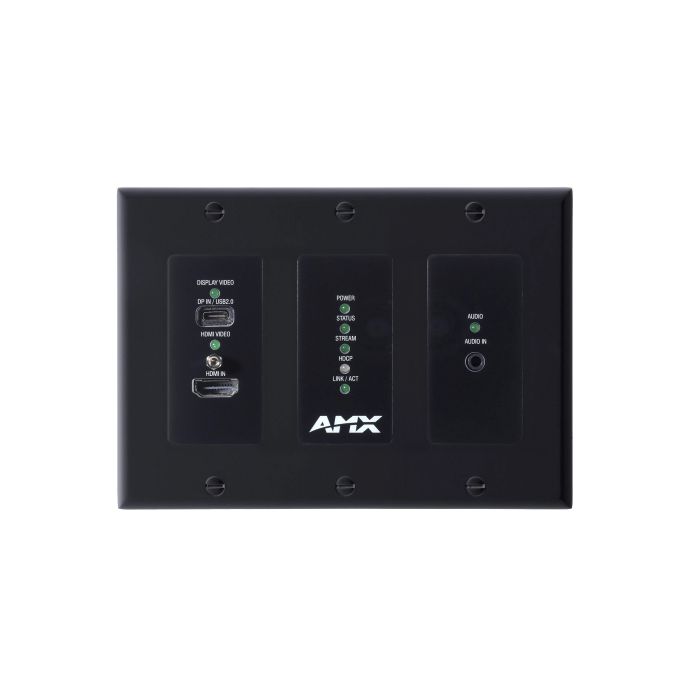 AMX NMX-ENC-N2615D-WP-NA AMX N2615D Encoder Wall Plate w/ Dante, Decora Style sku number AMX-N26E013
