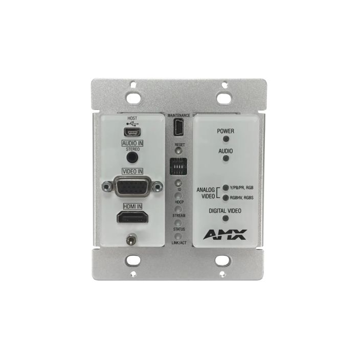 AMX NMX-ENC-N1115-WP-WH N1000 Series AV Over IP Decor Style Wallplate Encoder with KVM in White sku number FGN1115-WP-WH