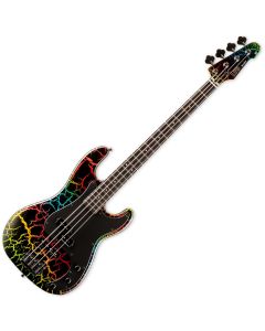 ESP LTD Surveyor '87 Electric Bass Rainbow Crackle sku number LSURVEYOR87RBCRK