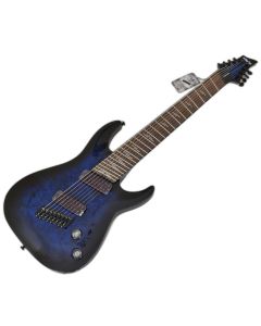 Schecter Omen Elite-8 Multiscale guitar in See-Thru Blue Burst sku number SCHECTER2467