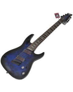 Schecter Omen Elite-7 MS guitar in See-Thru Blue Burst sku number SCHECTER2464