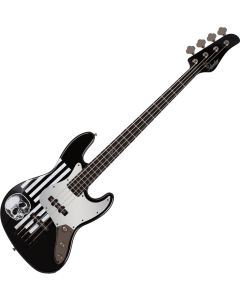 Schecter JD DeServio J-4 bass in Gloss Black with 'BLS' Distressed Flag sku number SCHECTER84