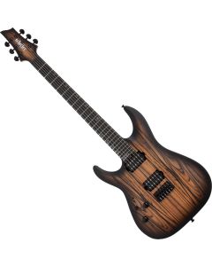 Schecter C-1 Pale Moon LH guitar in Natural Satin With Black Burst sku number SCHECTER694