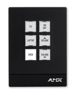 AMX MCP-106L-BL Massio™ 6-Button ControlPad - Black - Landscape sku number FG2102-06L-BL