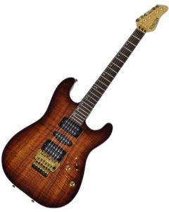 Schecter CET Koa Top USA Custom Shop Electric Guitar Tobacco Burst sku number SCHECTERUCETKTB
