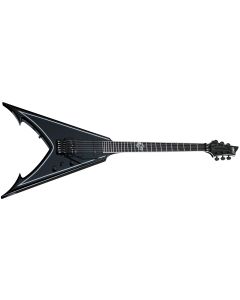 Schecter RavenDark V FR Abbath Signature guitar in Gloss Black with Silver Pinstripes sku number SCHECTER287