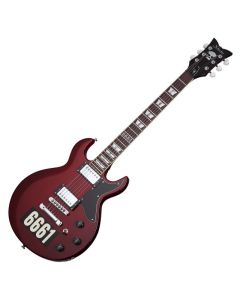 Schecter Zacky Vengeance Custom Reissue guitar in See Thru Cherry with 6661 Graphic sku number SCHECTER26