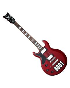 Schecter Zacky Vengeance Custom Reissue LH guitar in See Thru Cherry with 6661 Graphic sku number SCHECTER27