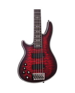 Schecter Hellraiser Extreme-5 LH bass in Crimson Red Burst Satin sku number SCHECTER1921