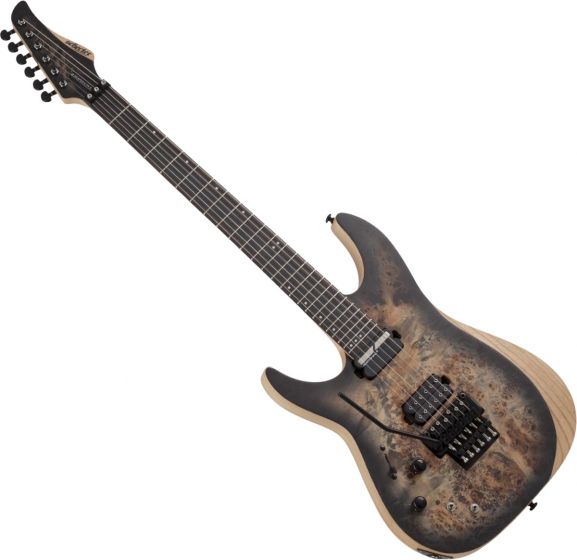 Schecter Reaper-6 FR-S Left Handed Electric Guitar in Satin Charcoal Burst sku number SCHECTER1514
