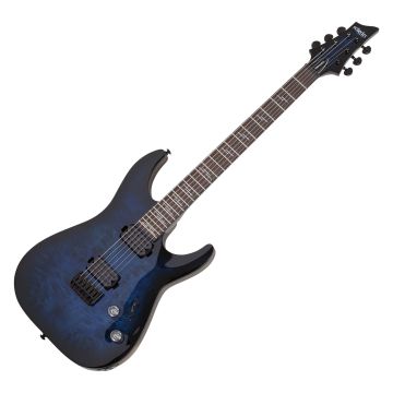 Schecter Omen Elite-6 guitar in See Thru Blue Burst sku number SCHECTER2452