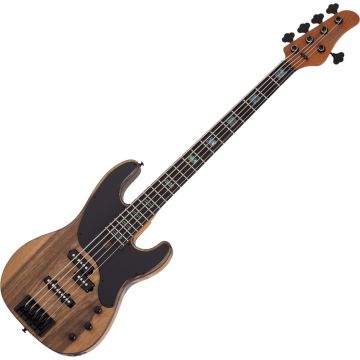 Schecter Model-T 5 Exotic Black Limba bass in Natural Satin sku number SCHECTER2833