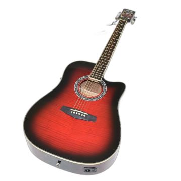 Ibanez PF28ECETRS PF Series Acoustic Guitar in Transparent Red Sunburst 0057 sku number PF28ECETRS-B0057