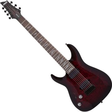 Schecter Omen Elite-7 LH guitar in Black Cherry Burst sku number SCHECTER2461