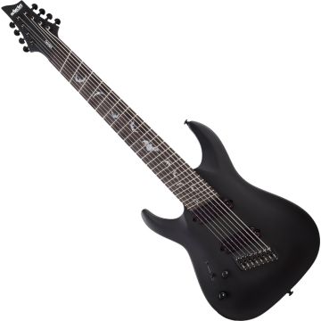 Schecter Damien-8 Multiscale LH guitar in Satin Black sku number SCHECTER2479