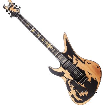 Schecter Synyster Custom-S Distressed LH guitar in Satin Black sku number SCHECTER1751