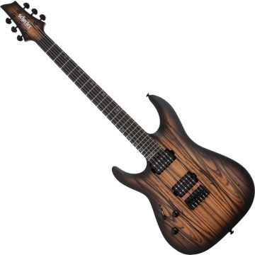 Schecter C-1 Pale Moon LH guitar in Natural Satin With Black Burst sku number SCHECTER694