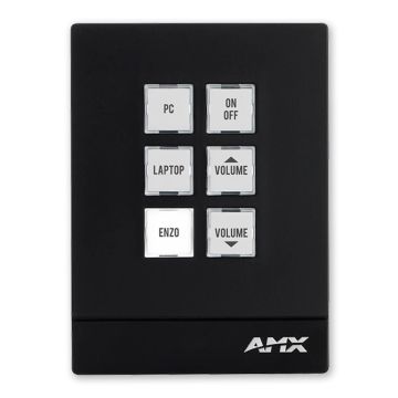 AMX MCP-106L-WH Massio™ 6-Button ControlPad - White - Landscape sku number FG2102-06L-W