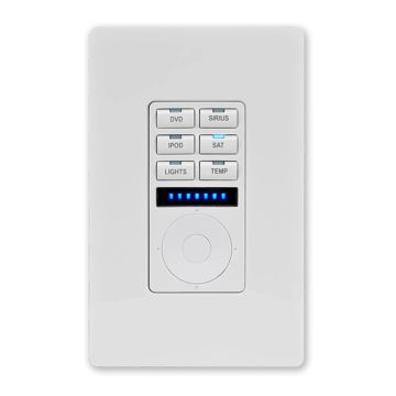 AMX MET-6NE-WH Metreau Keypad 6-button nav wheel WHITE sku number FG5793-01-WH