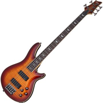 Schecter Omen Extreme-5 bass in Vintage Sunburst sku number SCHECTER2049