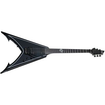 Schecter RavenDark V FR Abbath Signature guitar in Gloss Black with Silver Pinstripes sku number SCHECTER287