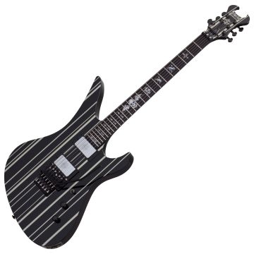 Schecter Synyster Custom guitar in Gloss Black with Silver Pinstripes sku number SCHECTER1740