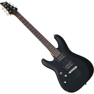 Schecter C-6 Deluxe LH guitar in Satin Black sku number SCHECTER433