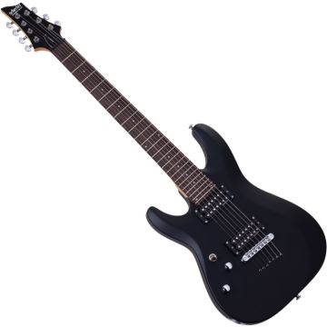 Schecter C-7 Deluxe LH guitar in Satin Black sku number SCHECTER439