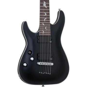 Schecter Damien Platinum-7 LH guitar in Satin Black sku number SCHECTER1186