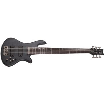Schecter Stiletto Studio-6 bass in See-Thru Black Satin sku number SCHECTER2731