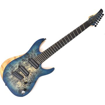 Schecter Reaper-7 Multiscale guitar in Satin Sky Burst sku number SCHECTER1510