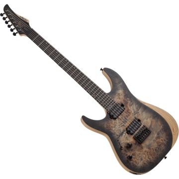 Schecter Reaper-6 LH guitar in Satin Charcoal Burst sku number SCHECTER1512