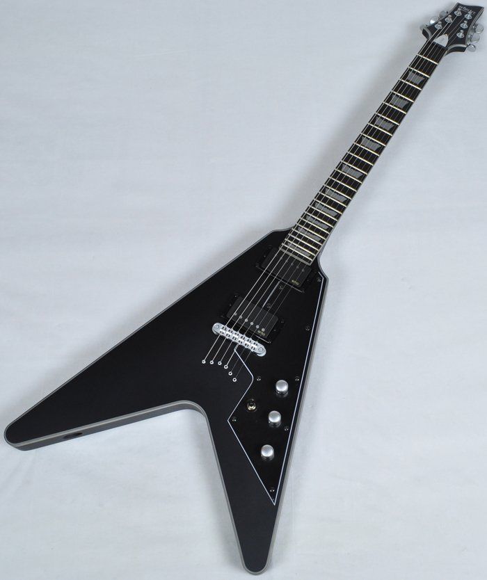 Schecter V-1 Platinum Electric Guitar Satin Black