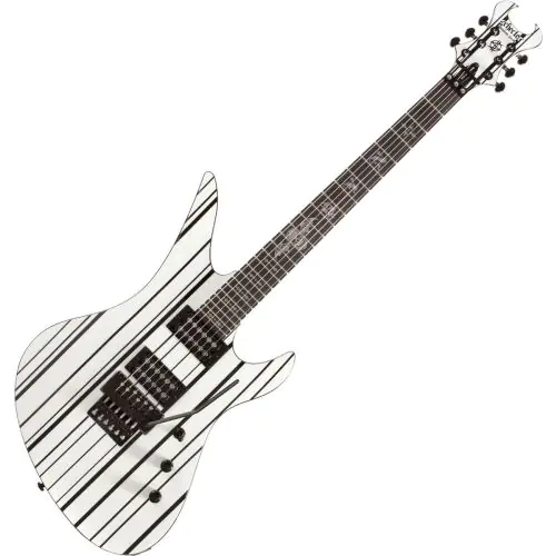 Schecter Synyster Standard Electric Guitar Gloss White with Black Pinstripes sku number SCHECTER1746