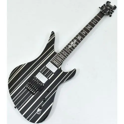 Schecter Signature Synyster Custom Electric Guitar Gloss Black Silver Pin Stripes B-Stock 1960 sku number SCHECTER1740.B 1960