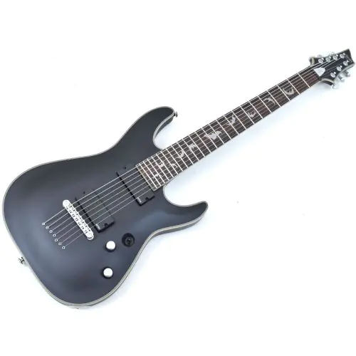 Schecter Damien Platinum-7 Electric Guitar Satin Black B-Stock 0136 sku number SCHECTER1185.B 0136
