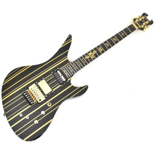 Schecter Synsyter Custom-S Electric Guitar Gloss Black Gold Stripes B-Stock 0835 sku number SCHECTER1742.B 0835