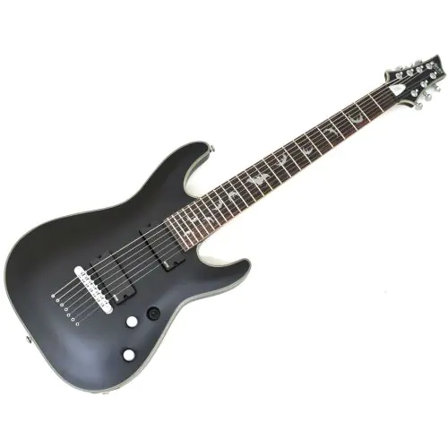 Schecter Damien Platinum-7 Electric Guitar Satin Black B-Stock 0696 sku number SCHECTER1185.B 0696