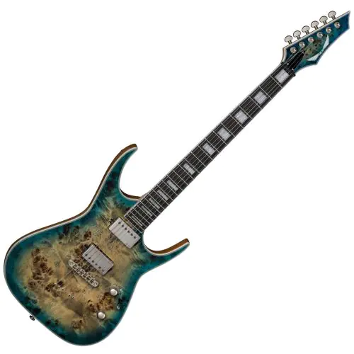 Dean Exile Select Burled Poplar Top Guitar in Satin Turquoise Burst sku number EXILE BRL STQB