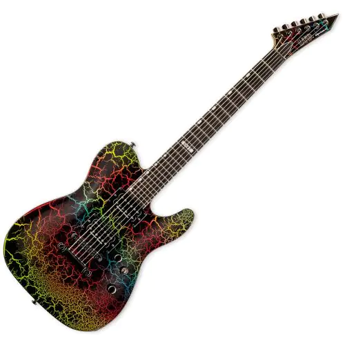 ESP LTD Eclipse 87 NT Electric Guitar in Rainbow Crackle Finish sku number LECLIPSENT87RBCRK