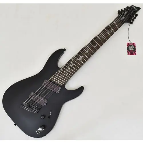 Schecter Damien-8 Multiscale Guitar Satin Black B-Stock 0455 sku number SCHECTER2477.B0455