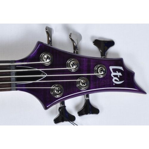 ESP LTD F-155DX Electric Bass in Dark See-Thru Purple B-Stock