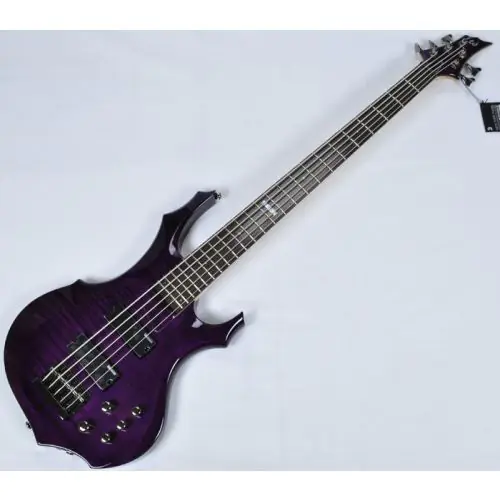 ESP LTD F-155DX Electric Bass in Dark See-Thru Purple B-Stock sku number LF155DXDSTP.B