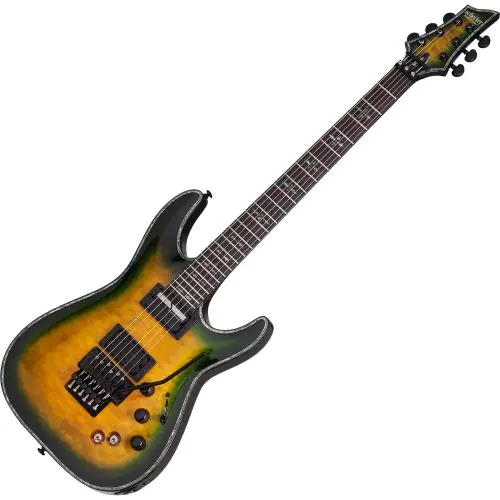 Schecter Hellraiser Passive C-1 FR S Electric Guitar in Dragon Burst Finish sku number SCHECTER1950