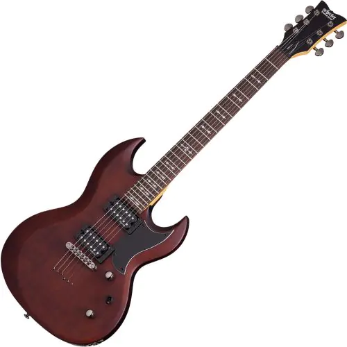 Schecter S-II Omen Electric Guitar in Walnut Satin Finish sku number SCHECTER2058