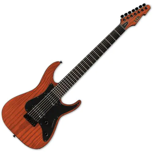 ESP LTD Alex Wade AW-7 Strings Baritone Guitar in Padauk Brown Satin Finish sku number LAW7BPBS