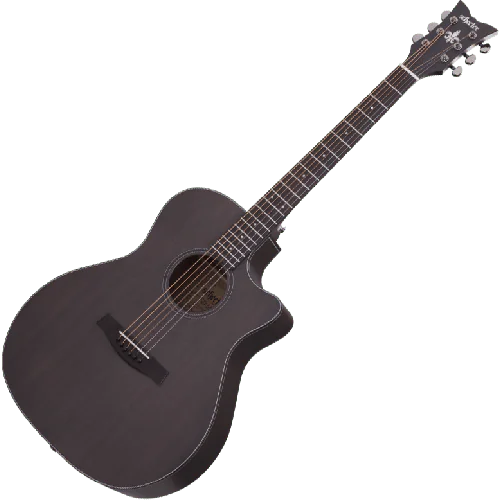 Schecter Orleans Studio Acoustic Guitar in Satin See Thru Black Finish sku number SCHECTER3713