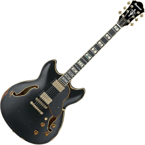 Ibanez Artstar Vintage ASV100DG Semi Hollow Electric Guitar in Black Low Gloss sku number ASV100DGBKL